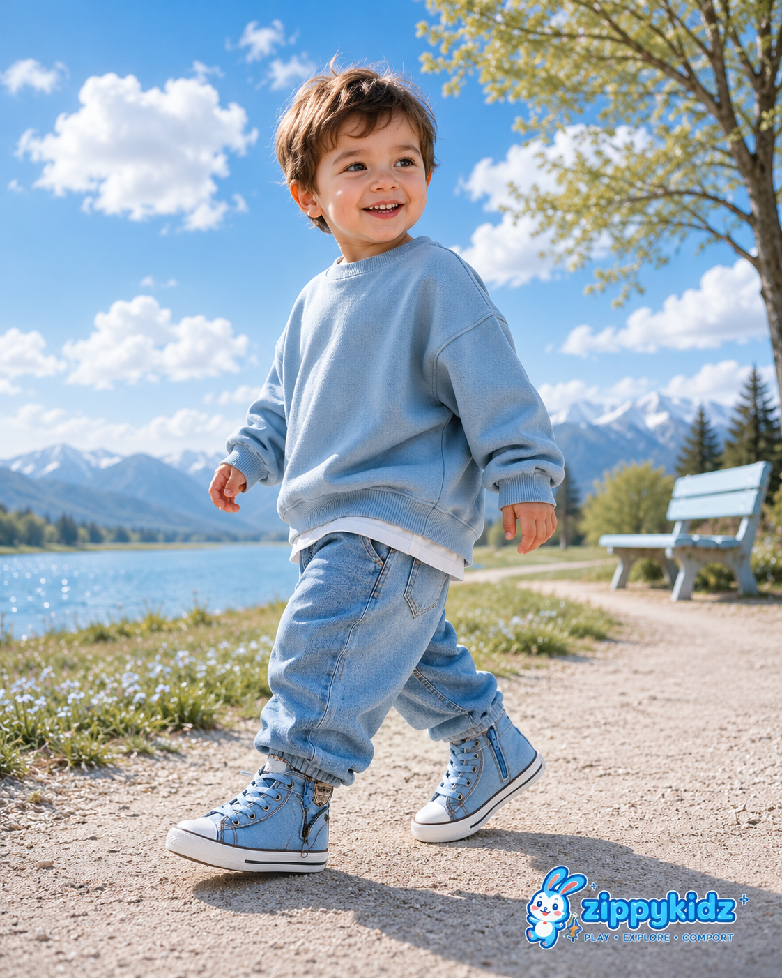 ZippyKidz™  Denim First Walkers