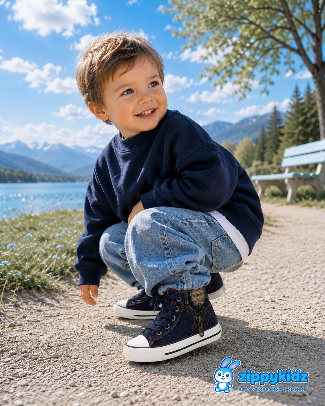 ZippyKidz™  Denim First Walkers